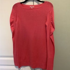 Lilly Pulitzer Sweater S. Sm. Coral, Scoop Neck,Long S. 40% Nylon 25%Vis…